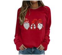 Pull en tricot rayé pour femme - Chemisier avec imprimé joyeux Noël - Sweats à capuche - Tissu léopard, rouge, XXL