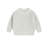 Pull en tricot solide à manches longues et col rond - Vêtement d'hiver pour fille et bébé - Vêtements courts pour femme, kaki, 3-4 ans