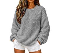 Pull en tricot surdimensionné pour femme - Confortable - Col bénitier | Pull d'hiver chaud pour femme - Ample et confortable - Col roulé - Doublure en polaire - Haut sexy décontracté