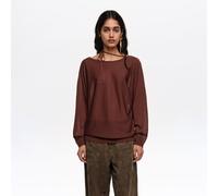 Pull encolure bateau brides croisés marron M