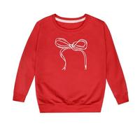 Pull Enfant Fille Sweatshirt à Capuche Lettres, Haut Manches Longues Imprimé Unique, Vêtement Hiver Confortable, Hoodie Fille 3-12 Ans(Red, 11-12 Years)