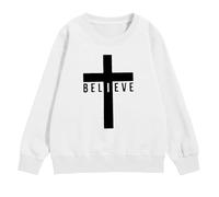 Pull Enfant Garcon 10 Ans - Sweats À Capuche Et Sweat-Shirts d'hiver pour Filles pour Activités De Plein Air Pulls À Col Rond Imprimés Doux pour Les Tout-Petits De 2 À 8 Ans (White 12-18 Months)