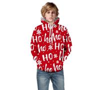 Pull Enfant Garcon- Pull Enfant Garcon Sweat à Capuche Imprimé 3D Sapin De NoëL Et PèRe NoëL Et avec Inscription Mignon Et Confortable. FêTes Quotidien Sorties CéLéBrations