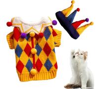 Pull et chapeau pour petits chiens, Pull et chapeau pour chiens,Robes drôles pour animaux de compagnie - Costume de Noël pour chiens Ensemble de chapeaux pull Robes pour chiots de chiens et chatts