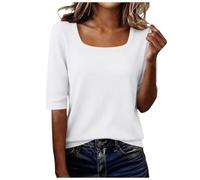 Pull féminin à manches courtes avec col bateau, modèle raffiné et léger parfait à porter au printemps ainsi qu’en été, chemisiers professionnels grande taille conçus pour les tenues de bureau