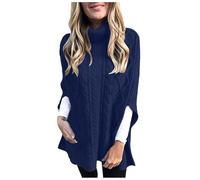 Pull féminin élégant et confortable pour un style urbain décontracté avec un design moderne et une coupe ample qui offre une sensation de douceur et de légèreté toute la journée (Dark Blue, XL)