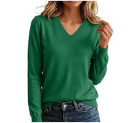 Pull féminin uni à col en V à Coupe Ample, modèle raffiné et Pratique Parfait pour Le Quotidien Professionnel, pièce Polyvalente agréable à Porter Toute l'année, Facile à associer avec Pantalons