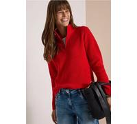 Pull femme à manches longues, col montant et fermeture zippé