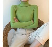 Pull femme ÃlÃgant col roulÃ tricotÃ doux style dÃcontractÃ pour les journÃs-Vert-one size