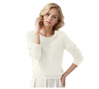 Pull Femme Automne Hiver Chaud Chic et Élégant Pull Fin Femme Manche Longue Col Rond Demi Saison Pullover Femme Tricoté Basic Doux Chandail Femme Leger Simple Uni Vintage (01#Blanc, M)