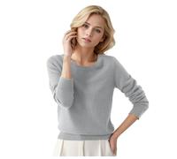Pull Femme Automne Hiver Chaud Chic et Élégant Pull Fin Femme Manche Longue Col Rond Demi Saison Pullover Femme Tricoté Basic Doux Chandail Femme Leger Simple Uni Vintage (01#Gris Clair, XL)