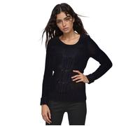 Pull Femme - B.YOUNG - Col Rond - Manches Longues Torsadées - Noir - 85% Acrylique S
