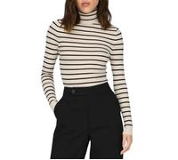 Pull femme beige à rayures - ONLY LICENCE - Col roulé Karol XL