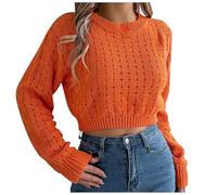 Pull Femme Cachemire, Pull FéMinin Ajouré à Manches Longues avec Boutons Et DéColleté Dos pour Une éLéGance