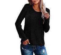 Pull Femme Cachemire Pull Femme Long Et Chaud Automne Couleur Unie Col Rond Laine Ligne Tricoté Epaule Ample pour Vacances Quotidien Time Pullover Polaire Hiver Chaud Sweater