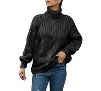 Pull Femme Cachemire, Pullover Femme pour Automne Et Hiver Nouveau ModèLe Tricot ÉPais avec Col Roulé Style ÉTudiant Confortable Et Tendanc
