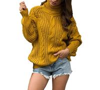 Pull Femme Cachemire, Pullover Femme pour Automne Et Hiver Nouveau ModèLe Tricot ÉPais avec Col Roulé Style ÉTudiant Confortable Et Tendanc