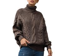 Pull Femme Cachemire, Pullover Femme pour Automne Et Hiver Nouveau ModèLe Tricot ÉPais avec Col Roulé Style ÉTudiant Confortable Et Tendanc