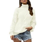 Pull Femme Cachemire, Pullover Femme pour Automne Et Hiver Nouveau ModèLe Tricot ÉPais avec Col Roulé Style ÉTudiant Confortable Et Tendanc