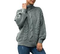 Pull Femme Cachemire, Pullover Femme pour Automne Et Hiver Nouveau ModèLe Tricot ÉPais avec Col Roulé Style ÉTudiant Confortable Et Tendanc