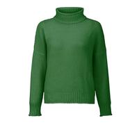 Pull Femme Chaud Long Pull Brillant Femme Tricoté pour Femmes Vêtements pour Femmes Fil Épais Col Haut Court Hiver Chaud Laine Green XL