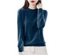 Pull Femme Chic Chaud Pas Cher Couleur Unie Col Rond Hauts Manche Longue Pulls en Tricot Pull Femme Hiver Chaud Chic et élégant Laine et Cashmere Haut Tops Leger Sweater Basique Vetement Solde