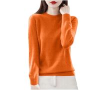 Pull Femme Chic Chaud Pas Cher Couleur Unie Col Rond Hauts Manche Longue Pulls en Tricot Pull Femme Hiver Chaud Chic et élégant Laine et Cashmere Haut Tops Leger Sweater Basique Vetement Solde