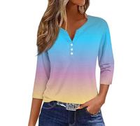 Pull Femme Chic Et Elegant Haut Femme Vacances Top Haut Boheme Respirant Tee Shirt Anti UV Femme Été Blouse Shirt Élégant Tee Shirt Personnalisé Mode(Multicolore,3XL)