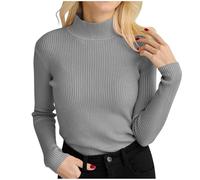 Pull Femme Chic, Pull en CôTes pour Femme Col Roulé éLéGant Et Coupe CintréE Tricot Confortable pour Automne Et Hiver