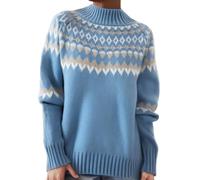 Pull Femme Col Bateau Oversize Sweatshirt Taille Haut Islandais Mérinos Emeraude Verte Fils Électrique Longs Peluche Chemises Tops Lavalliere Batterie Berger Monté Loup