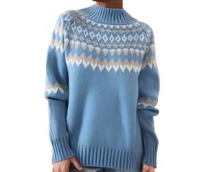 Pull Femme Col Bateau Oversize Sweatshirt Taille Haut Islandais Mérinos Emeraude Verte Fils Électrique Longs Peluche Chemises Tops Lavalliere Batterie Berger Monté Loup