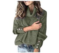 Pull Femme Col Roulé Hiver Chic Pulls, Gilets Et Sweats Femme Oversize Polaire Chaud Chic Et Elegant Marque Manches Longues Tricoté Laine Long Pull Femme Pas Cher Noel Hauts Vêtements ArméE Verte L