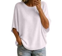 Pull Femme Col V Pullover Femme Hiver Grande Taille Chic Fin Manches 3/4
