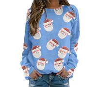 Pull Femme De Noel Grande Taille Tenue Doux Drole Christmas Sweatshirt Noël Famille Renne Tenues Vêtements Sweat pour Mochi Lumineux À Capuche