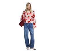 Desigual Pull Femme Noruega à manches longues Beige à motifs multicolore Taille 42 FR