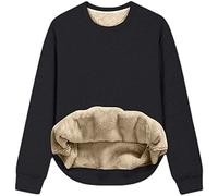 Pull Femme Doublure Polaire Intérieure Chaude Hiver Manches Longues Basic Outwear Sweats Chic Pas Cher