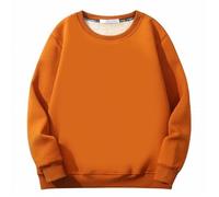 Pull femme en polaire épaisse pour l'hiver - Orange - Col rond ample - Sous-vêtement thermique XXXL