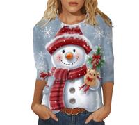 Pull Femme Grande Taille Rigolo Humour Renne Adultes Deguisement Noel Fête Pull Mode Ugly V Col Jacquard Couple Déguisement Adulte Drole Vetement de Noel Femme M