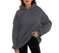 Pull Femme Grande tailleHoodie réversible à Manches Longues pour Femmes avec Poches et Polaire- Pulls Confortables épurés sans Logo encombrant (White, L)