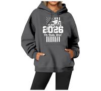 Pull Femme Grande tailleSweat à Capuche féminin Tendance Automne-Hiver imprimé Lettres Sportive Manches Longues Coupe Confortable et éthique Parfait pour Un Usage Quotidien (Light Gray, M)