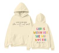 Pull Femme Grande tailleSweat à Capuche féminin Tendance Automne-Hiver imprimé Lettres Sportive Manches Longues Coupe Confortable et éthique Parfait pour Un Usage Quotidien (Khaki, XXXL)