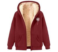 Pull Femme Grande tailleSweat à Capuche zippé en Polaire Doux et Chaud Coupe Oversized Poches Pratiques décontracté pour l'hiver sans contraintes (Purple, M)