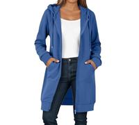 Pull Femme Grande tailleSweat à Capuche zippé en Polaire Doux et Chaud Coupe Oversized Poches Pratiques décontracté pour l'hiver sans contraintes (Light Blue, XXXL)
