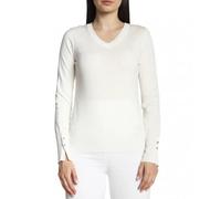 Guess, Femme, Tops, Blanc, Taille: 38 FR Haut en Tricot de Coton Blanc