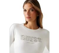 Guess - Rhinestone Detail Long Sleeve Tricots with Round Neck - Femme - Tops - Noir - Taille: 44 FR