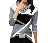 Pull Femme Hiver Chaud Chic Et élégant Jacquard Pull Leger Femme Manches Longues Imprimé Géométrique Fantaisie Pulls Fin Long Col Rond/Col V Casual Chandail d'automne Grande Taille Ideal Pullover