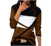 Pull Femme Hiver Chaud Chic Et élégant Jacquard Pull Leger Femme Manches Longues Imprimé Géométrique Fantaisie Pulls Fin Long Col Rond/Col V Casual Chandail d'automne Grande Taille Ideal Pullover