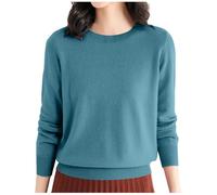Pull Femme Hiver Chaud Chic, Pull Femme Automne, Pulls Elegant Décontracté Rétro Tricoté Chandail Confortable Coupe Classique À Manches Longues Pullover Nouveaux Col Bas Lâche Casual