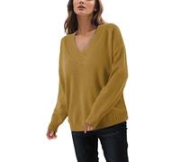 Pull Femme Hiver Chaud Chic,Pull tricoté pour Femmes Ample col V décontracté Polyvalent Nouvelle frontière Style européen américain 2023