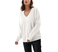 Pull Femme Hiver Chaud Chic,Pull tricoté pour Femmes Ample col V décontracté Polyvalent Nouvelle frontière Style européen américain 2023